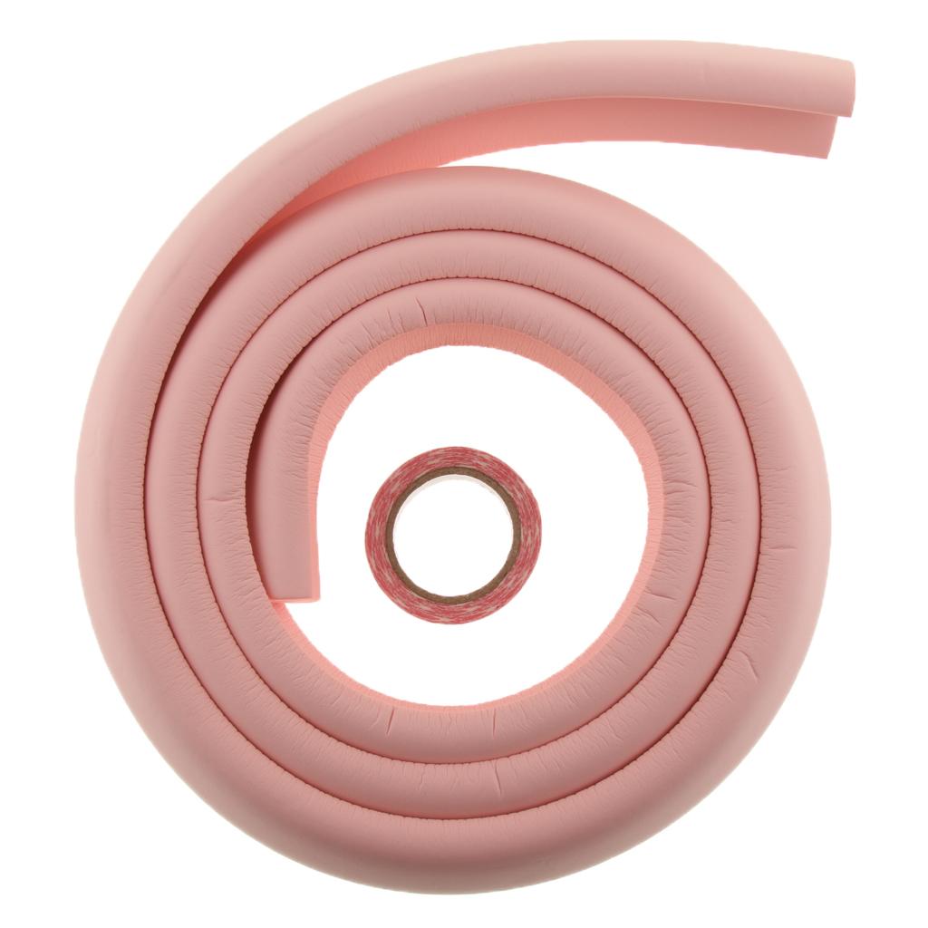 2M L Shape Rubber Strap Edge Guard Baby Safety Corner Protection Pink