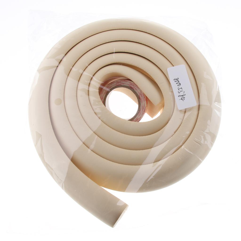 2M L Shape Rubber Strap Edge Guard Baby Safety Corner Protection Beige