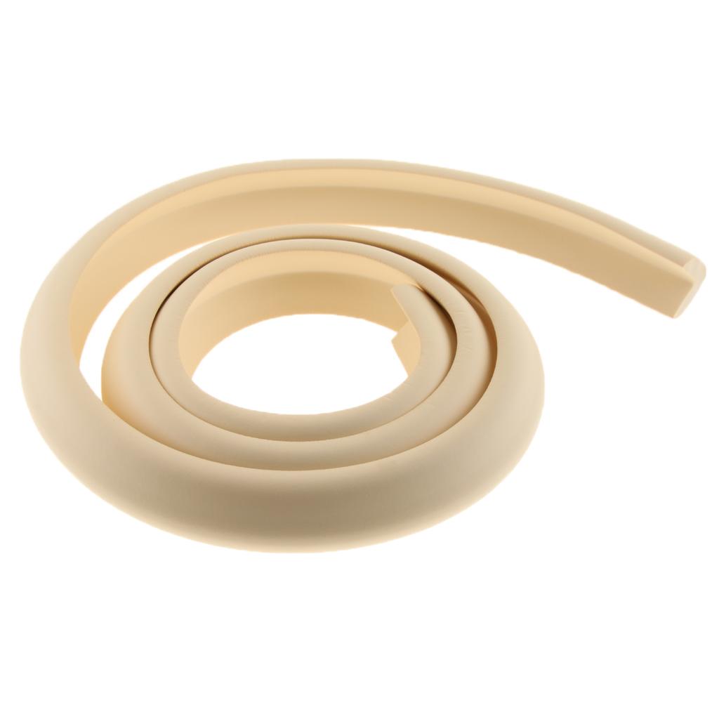 2M L Shape Rubber Strap Edge Guard Baby Safety Corner Protection Beige