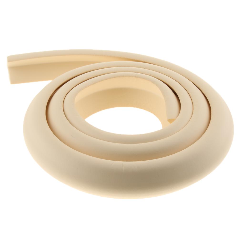 2M L Shape Rubber Strap Edge Guard Baby Safety Corner Protection Beige