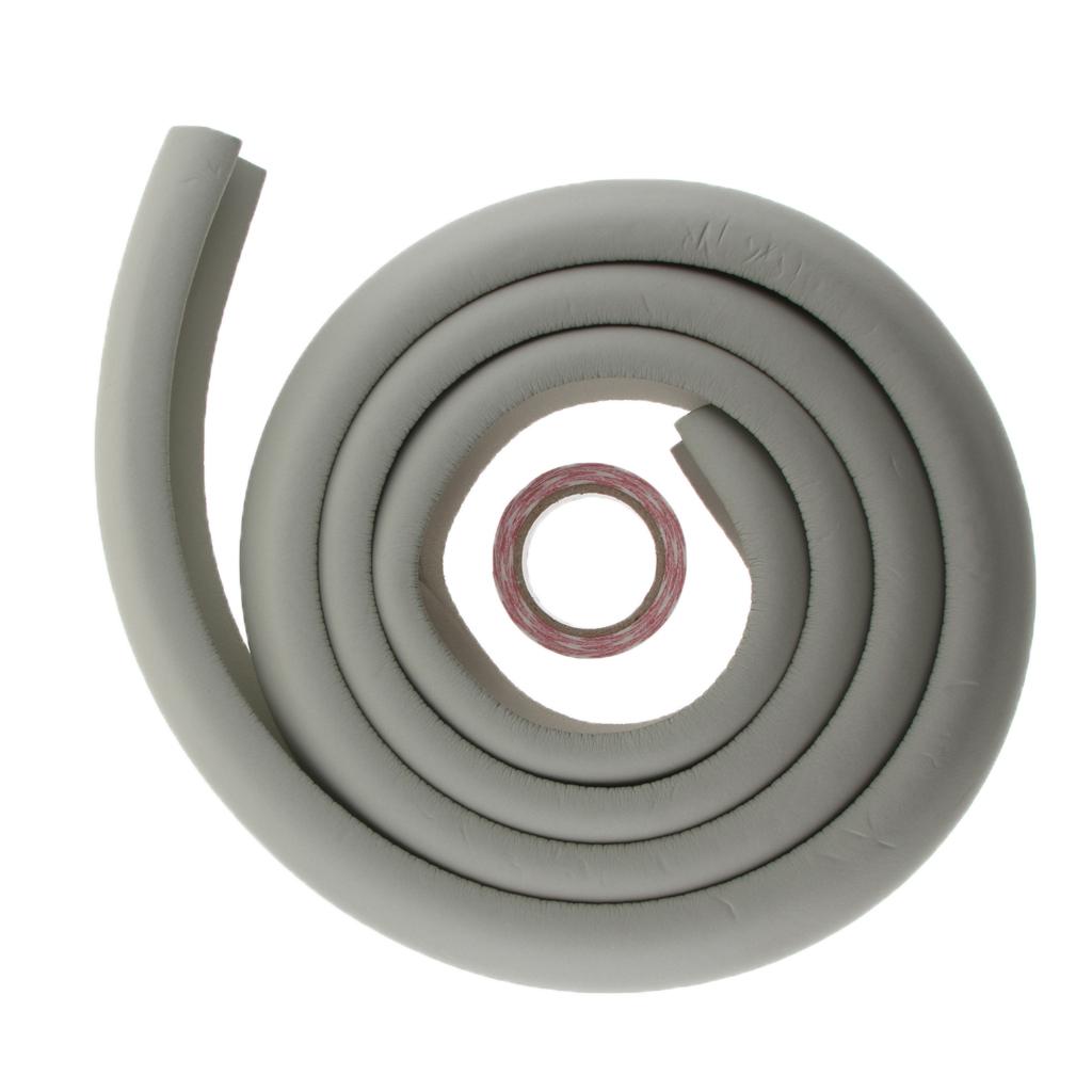 2M L Shape Rubber Strap Edge Guard Baby Safety Corner Protection Gray