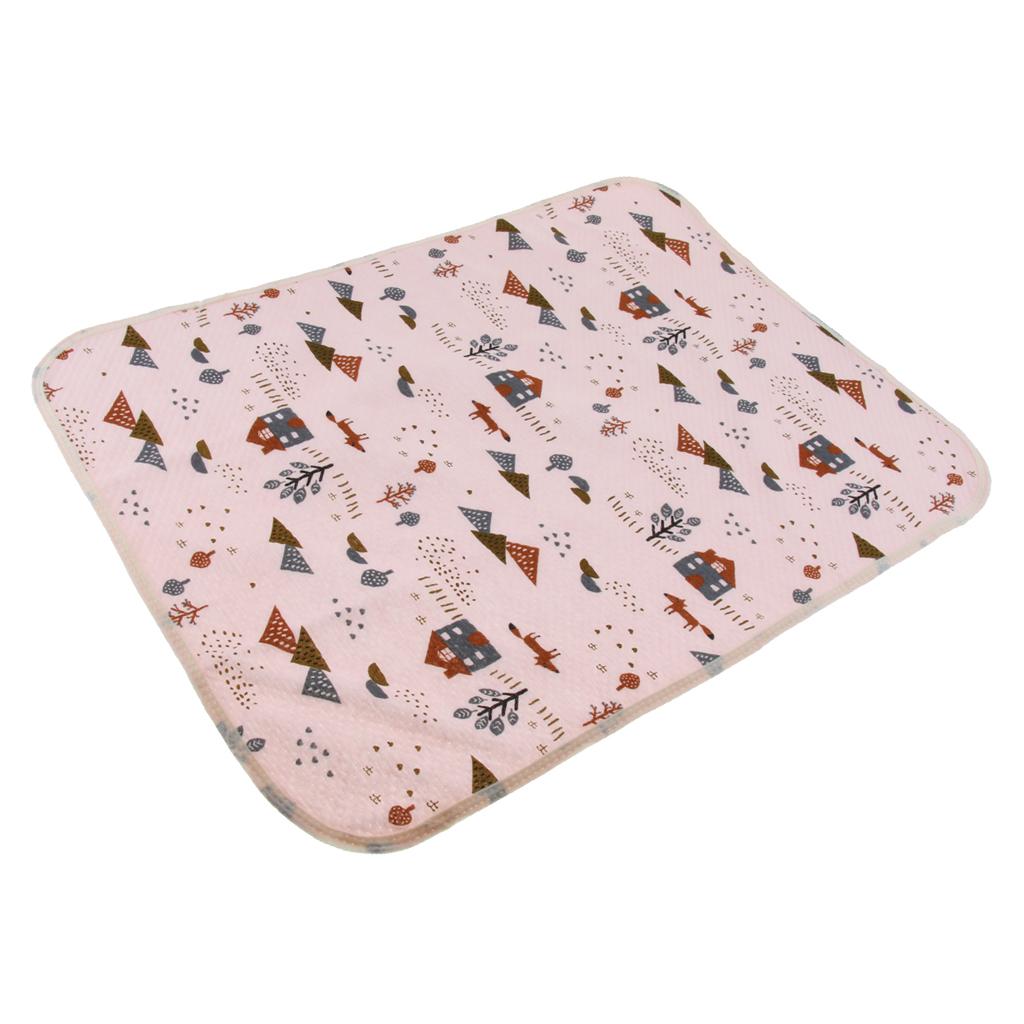 Baby Urine Bed Mat Diaper Travel Home Cover Burp Changing Pads Pink House
