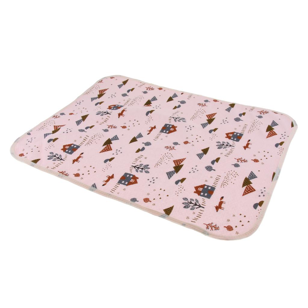 Baby Urine Bed Mat Diaper Travel Home Cover Burp Changing Pads Pink House