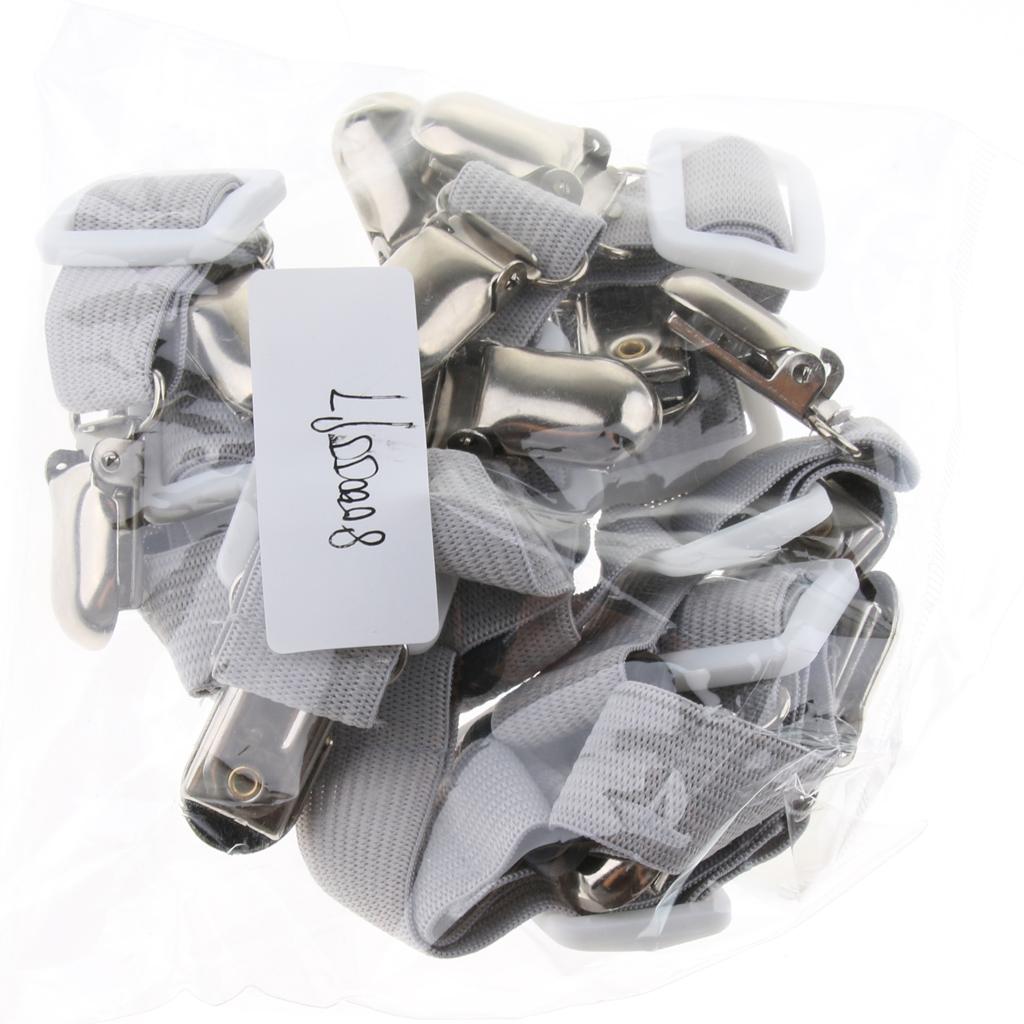 4xTriangle Bed Mattress Sheet Clips Grippers Straps Fastener Suspender Grey