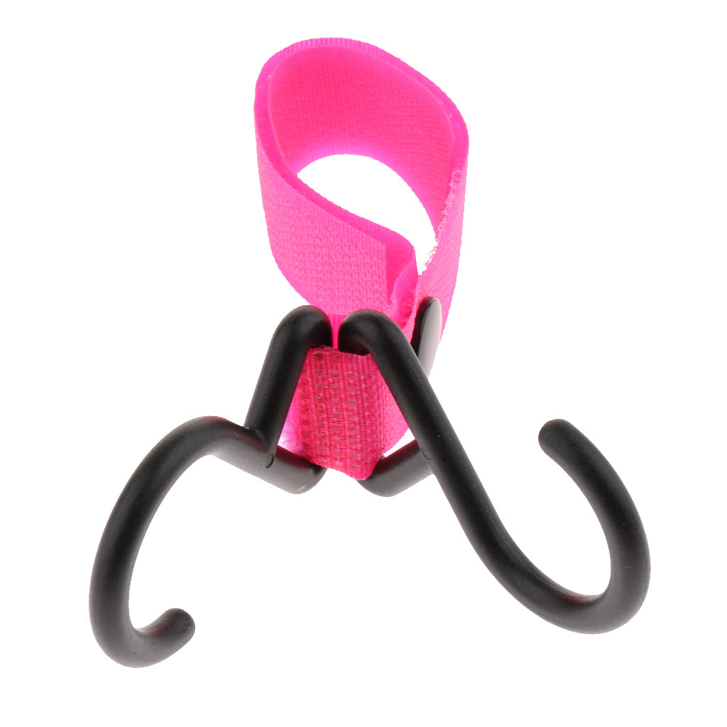 2 Pieces Stroller Hooks Adjustable Hanger for Baby Diaper Bags Rose