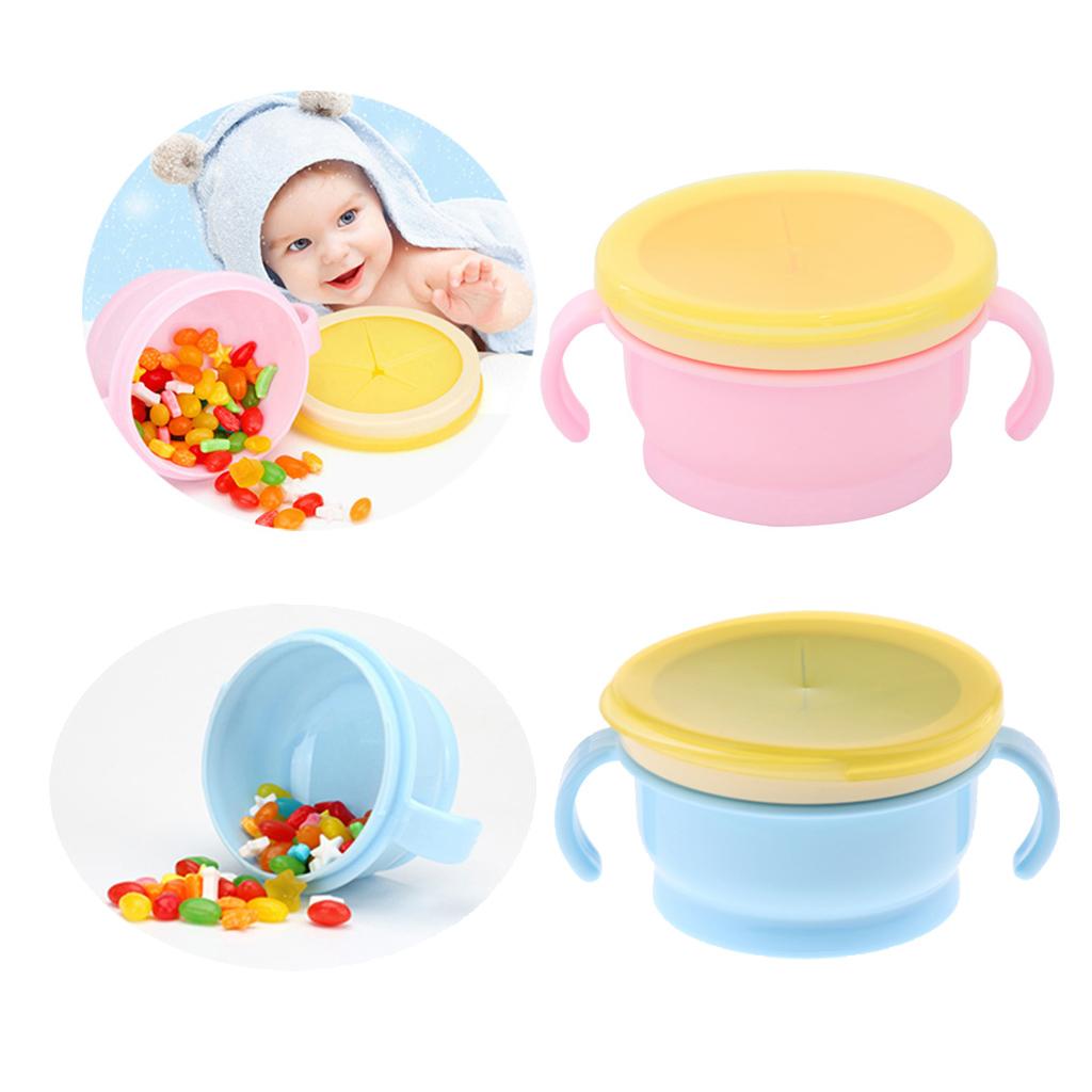 Snack Bowl Baby Seal Proof kids Food Storage Bowl Travel Container Blue