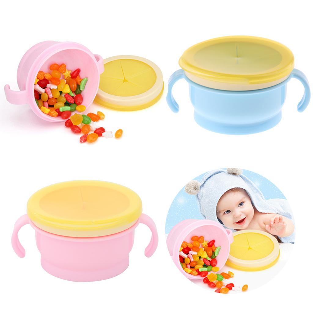 Snack Bowl Baby Seal Proof kids Food Storage Bowl Travel Container Blue