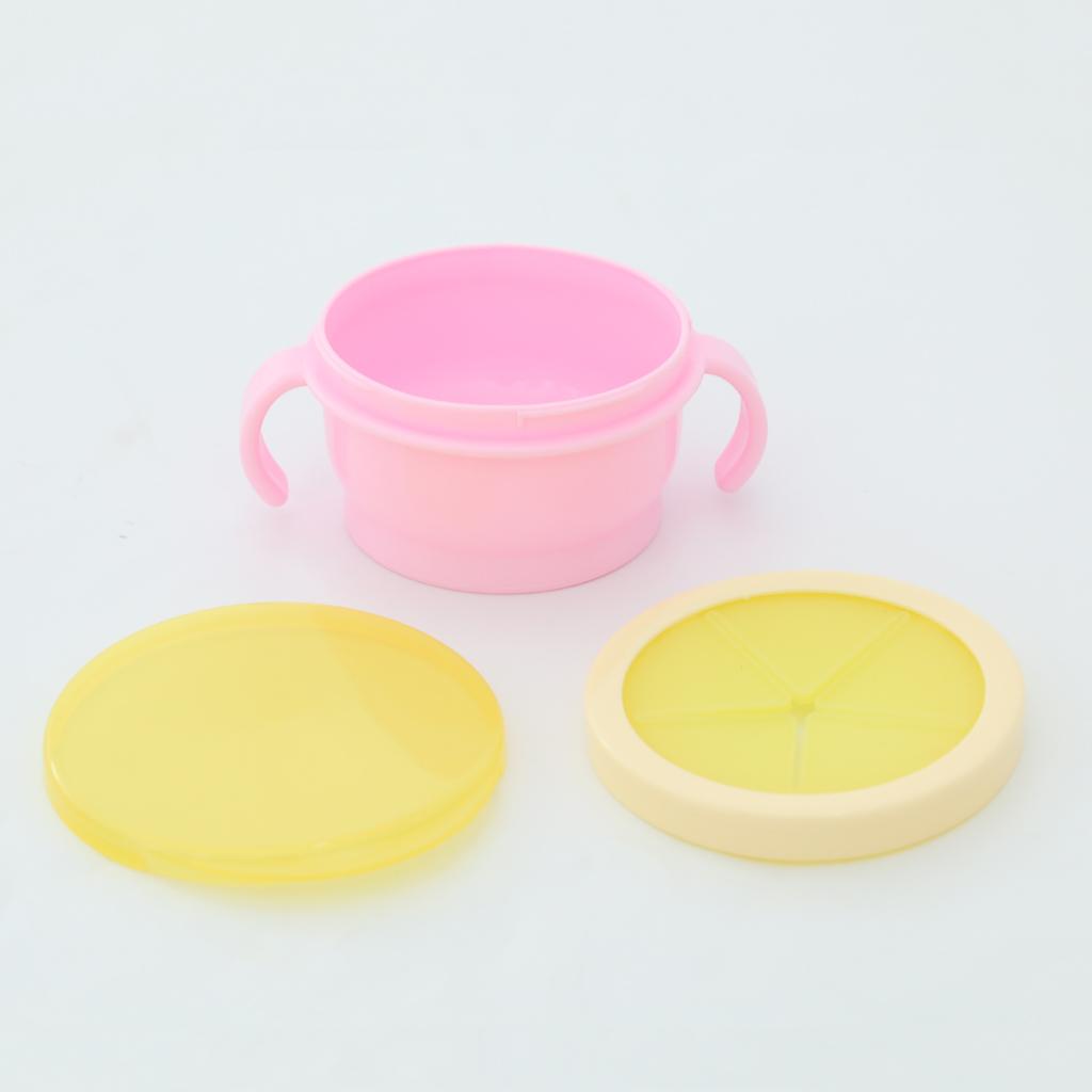 Snack Bowl Baby Seal Proof kids Food Storage Bowl Travel Container Pink