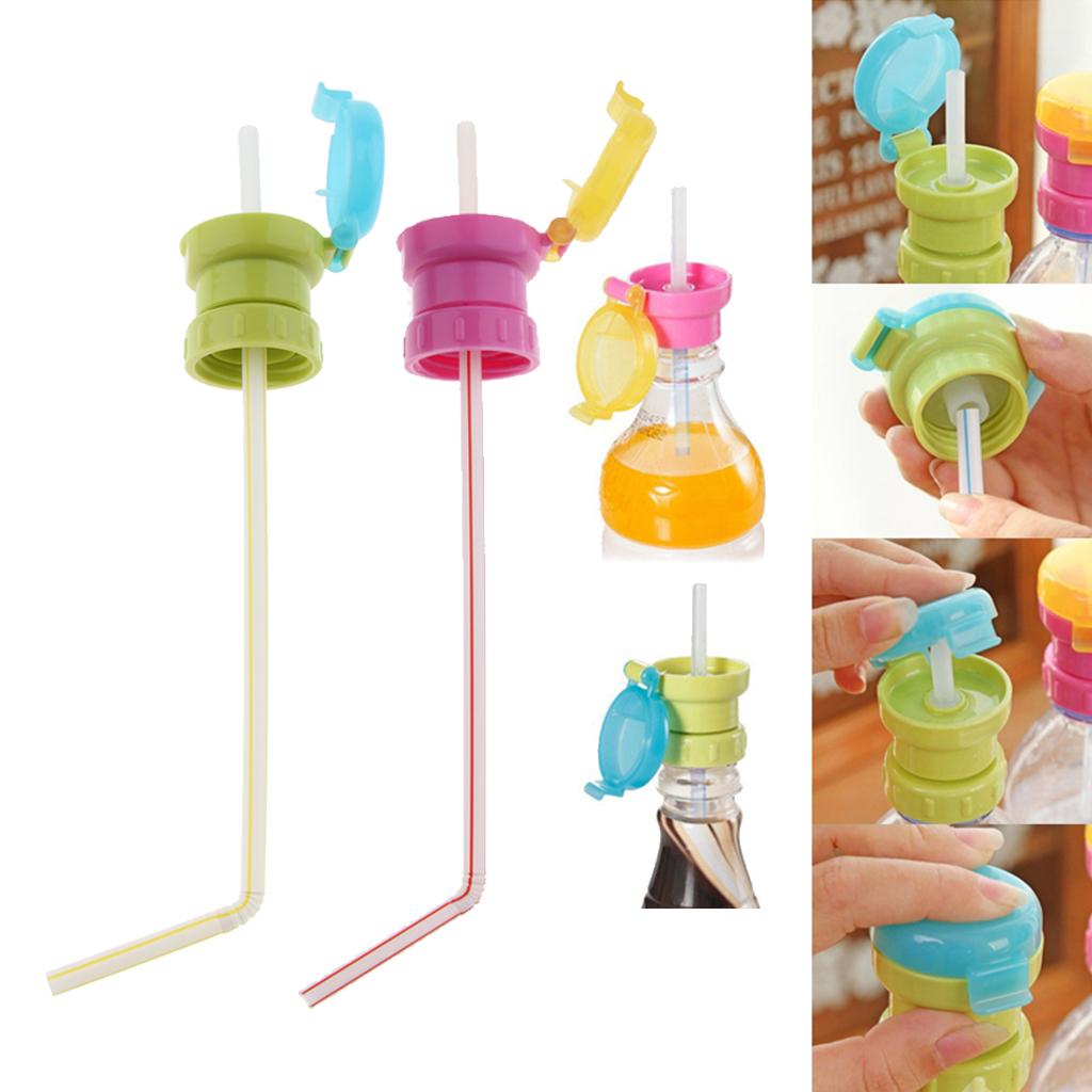 Kids Spill Proof Water Bottle Twist Cap With Straw Drinking Sippy Cap Green