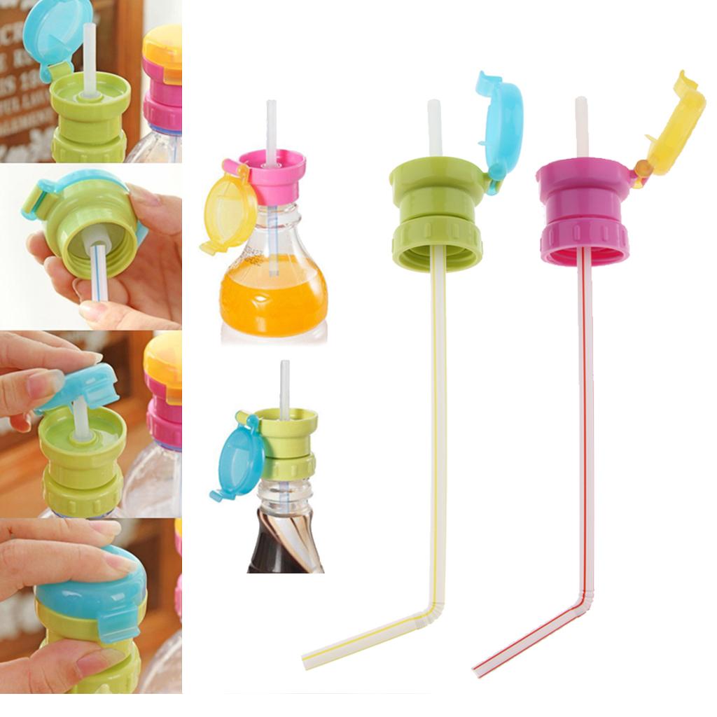 Kids Spill Proof Water Bottle Twist Cap With Straw Drinking Sippy Cap Green