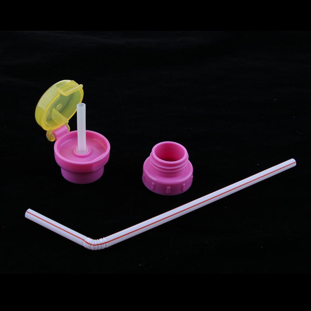 Kids Spill Proof Water Bottle Twist Cap With Straw Drinking Sippy Cap Pink