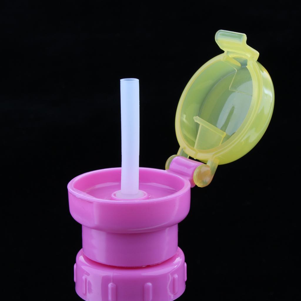 Kids Spill Proof Water Bottle Twist Cap With Straw Drinking Sippy Cap Pink