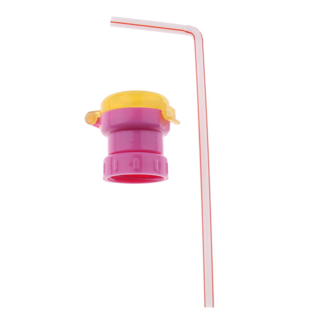 Kids Spill Proof Water Bottle Twist Cap With Straw Drinking Sippy Cap Pink