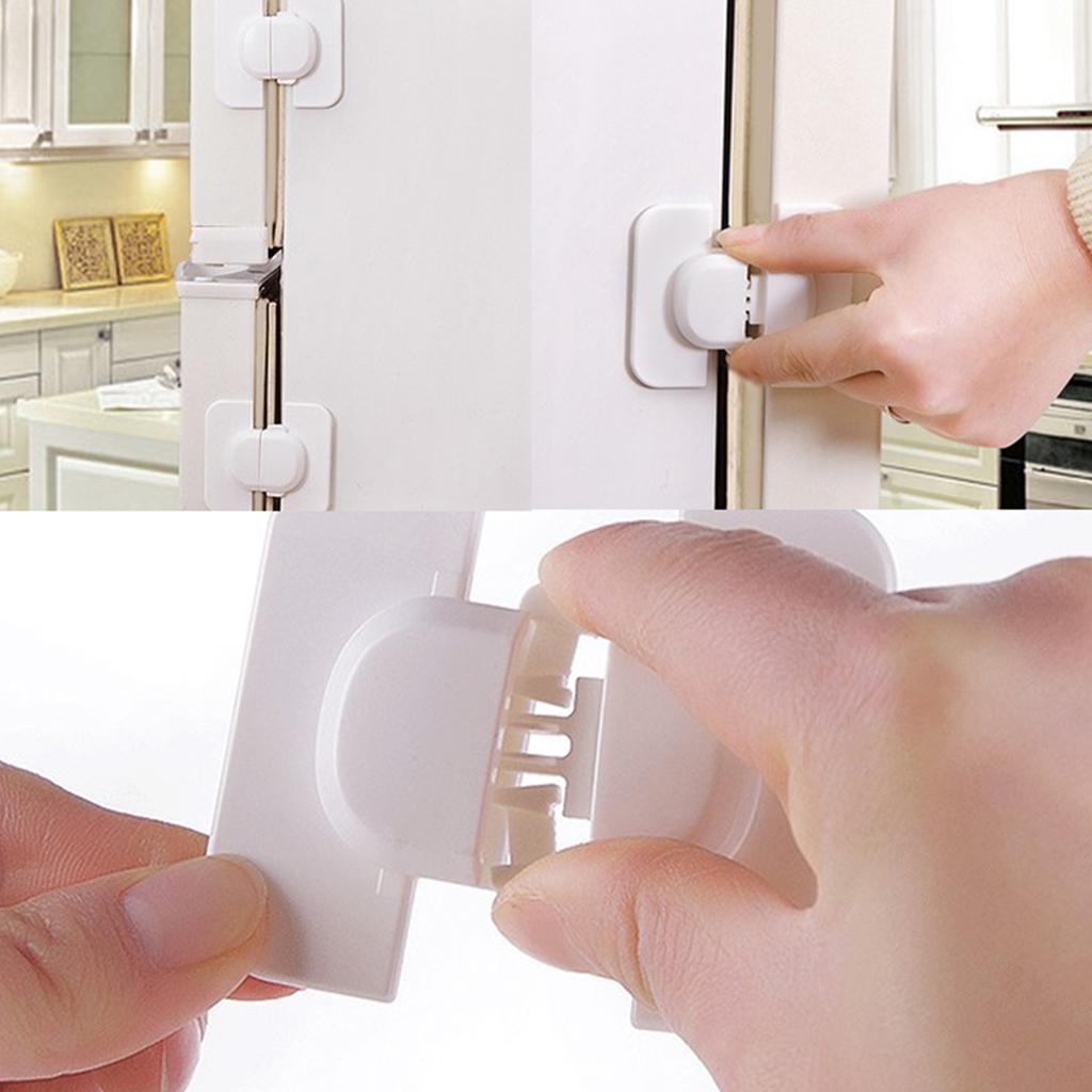 2x Safe Latch For Baby Cabinet Toddler Child Catch Safety Lock Door Fridge