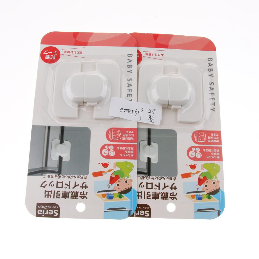 2x Safe Latch For Baby Cabinet Toddler Child Catch Safety Lock Door Fridge