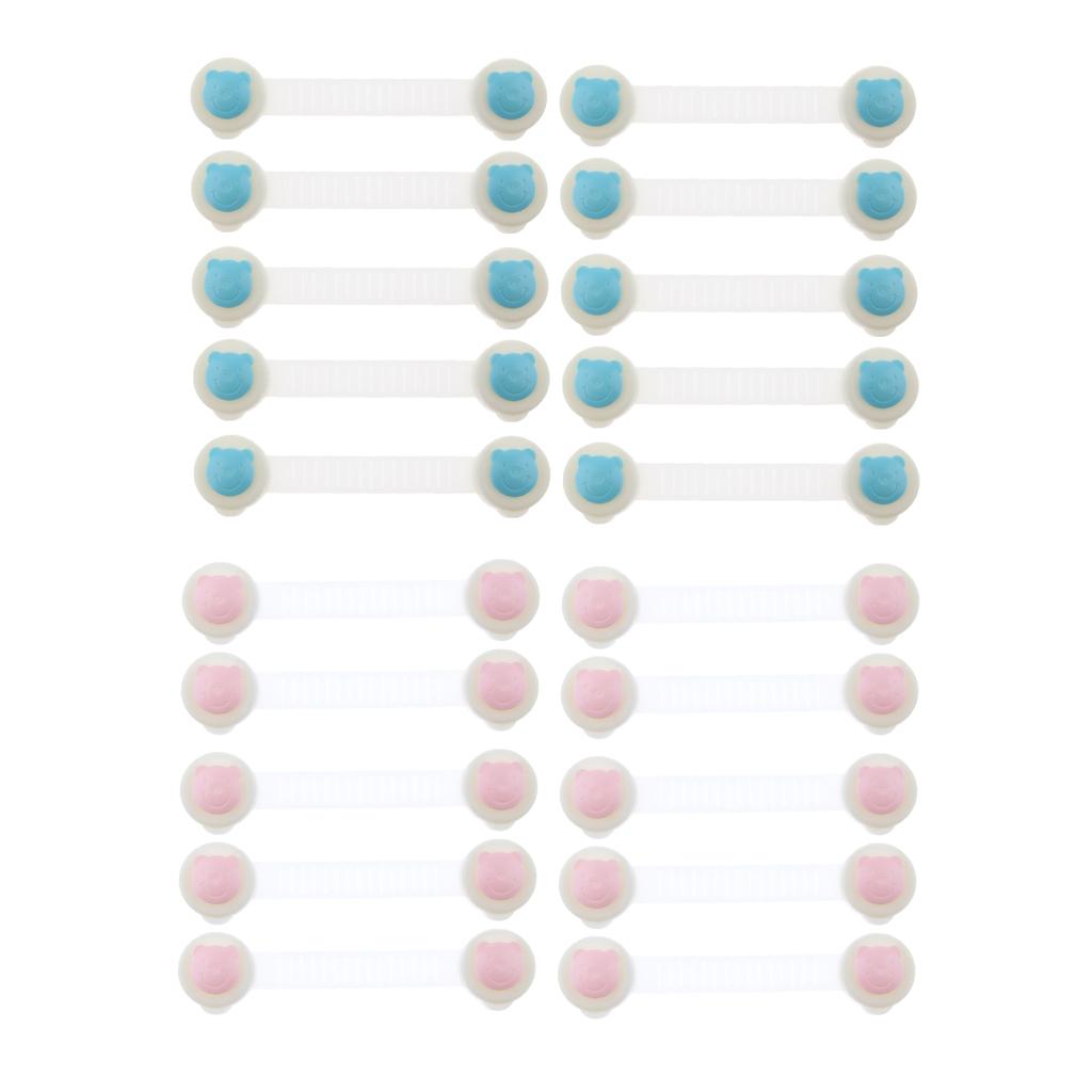 10PCS Child Kid Baby Safety Lock For Door Drawer Cupboard Cabinet Adhesive Blue