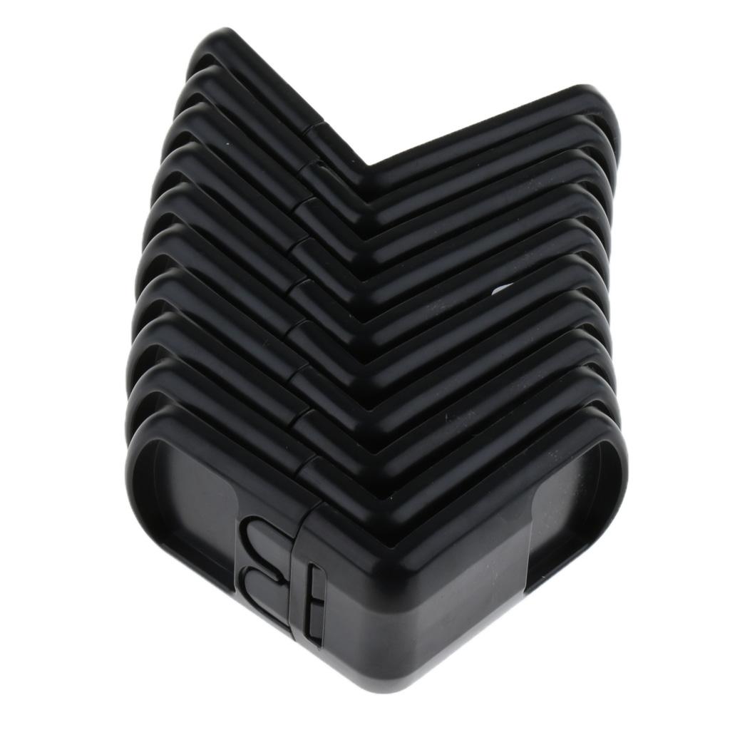 Pack of 10 Plastic Baby Proofing Right Angle Safety Lock for Cabinets Black