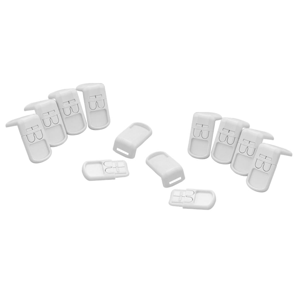 Pack of 10 Plastic Baby Proofing Right Angle Safety Lock for Cabinets White