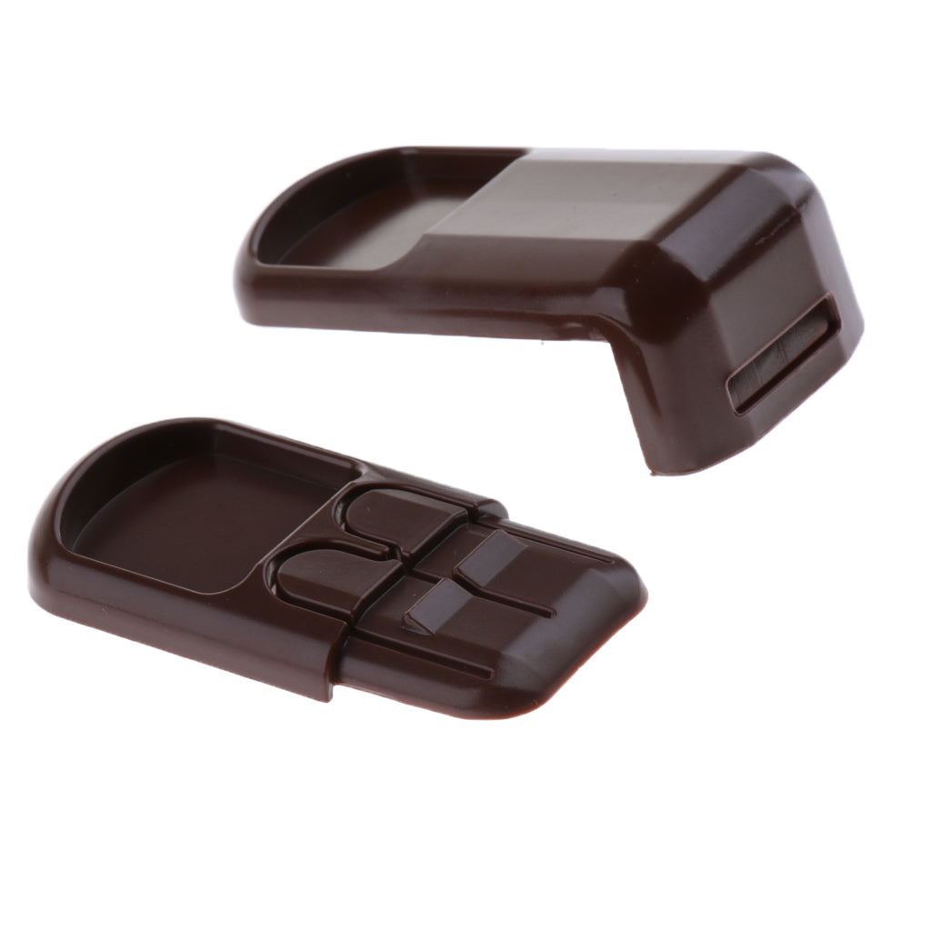 Pack of 10 Plastic Baby Proofing Right Angle Safety Lock for Cabinets Brown