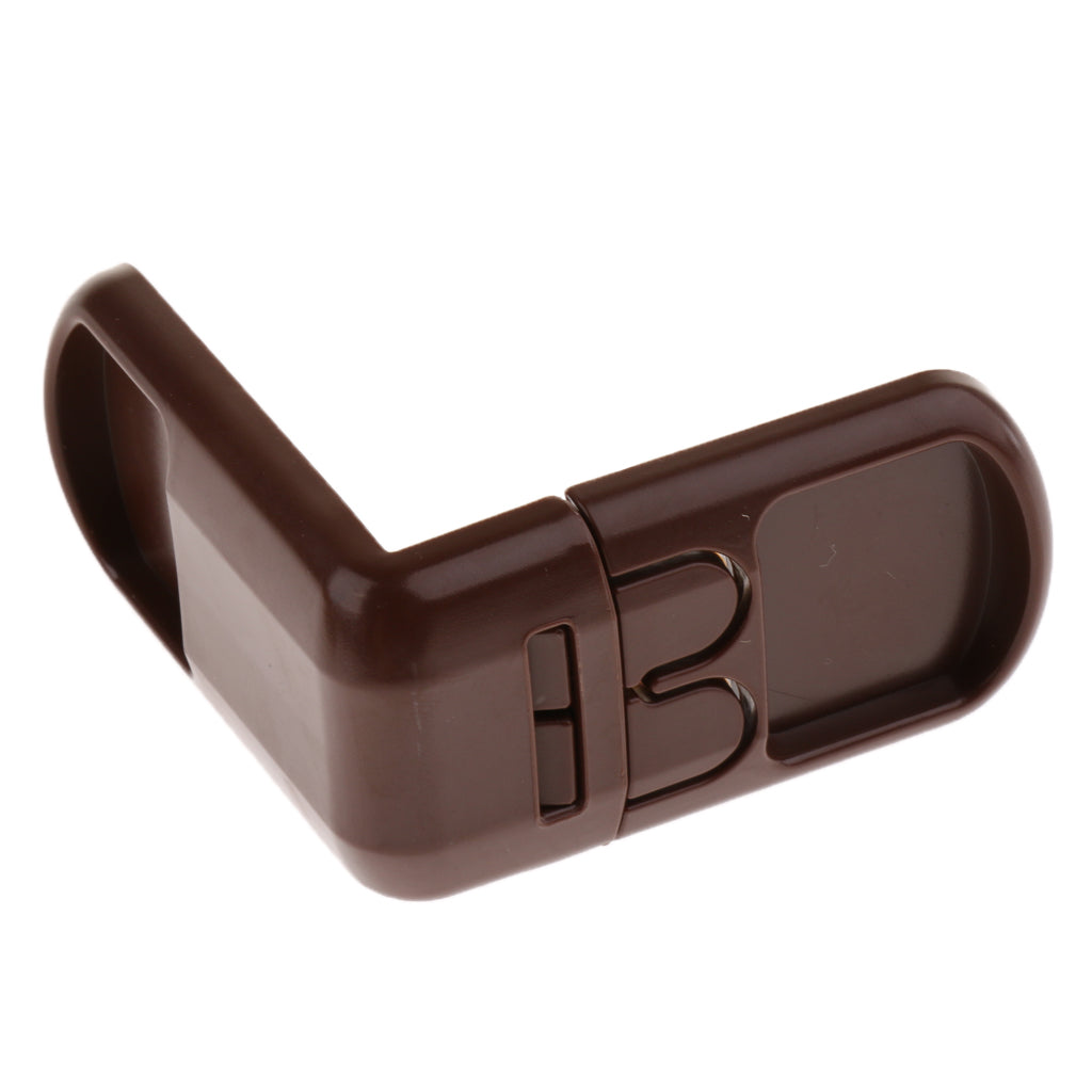 Pack of 10 Plastic Baby Proofing Right Angle Safety Lock for Cabinets Brown