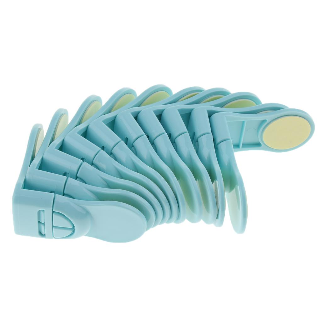 Pack of 10 Plastic Baby Proofing Right Angle Safety Lock for Cabinets Blue