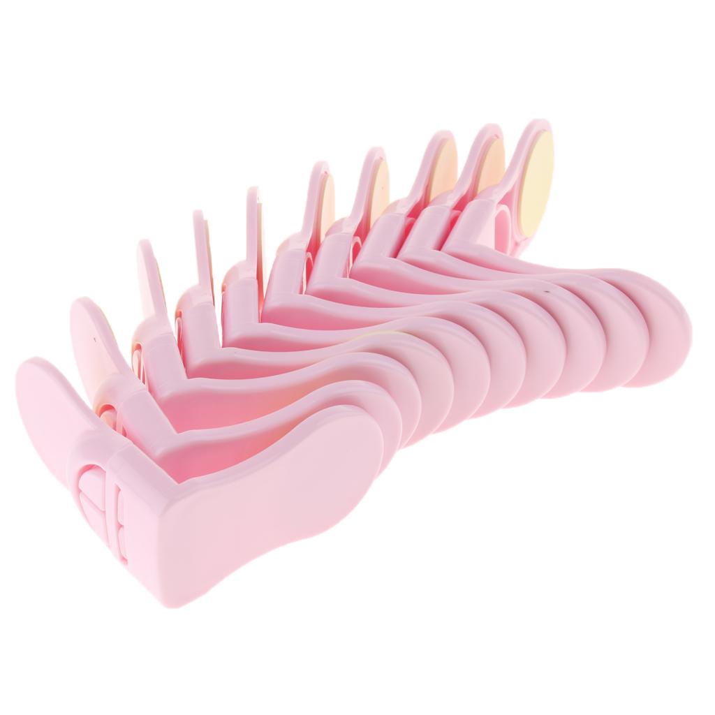 Pack of 10 Plastic Baby Proofing Right Angle Safety Lock for Cabinets Pink