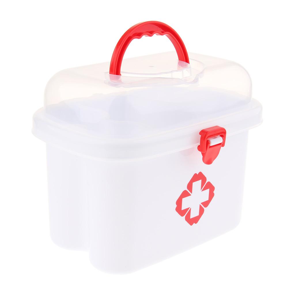 Family Medicine Plastic Box Bin First Aid Storage Handle Case For Baby Kids