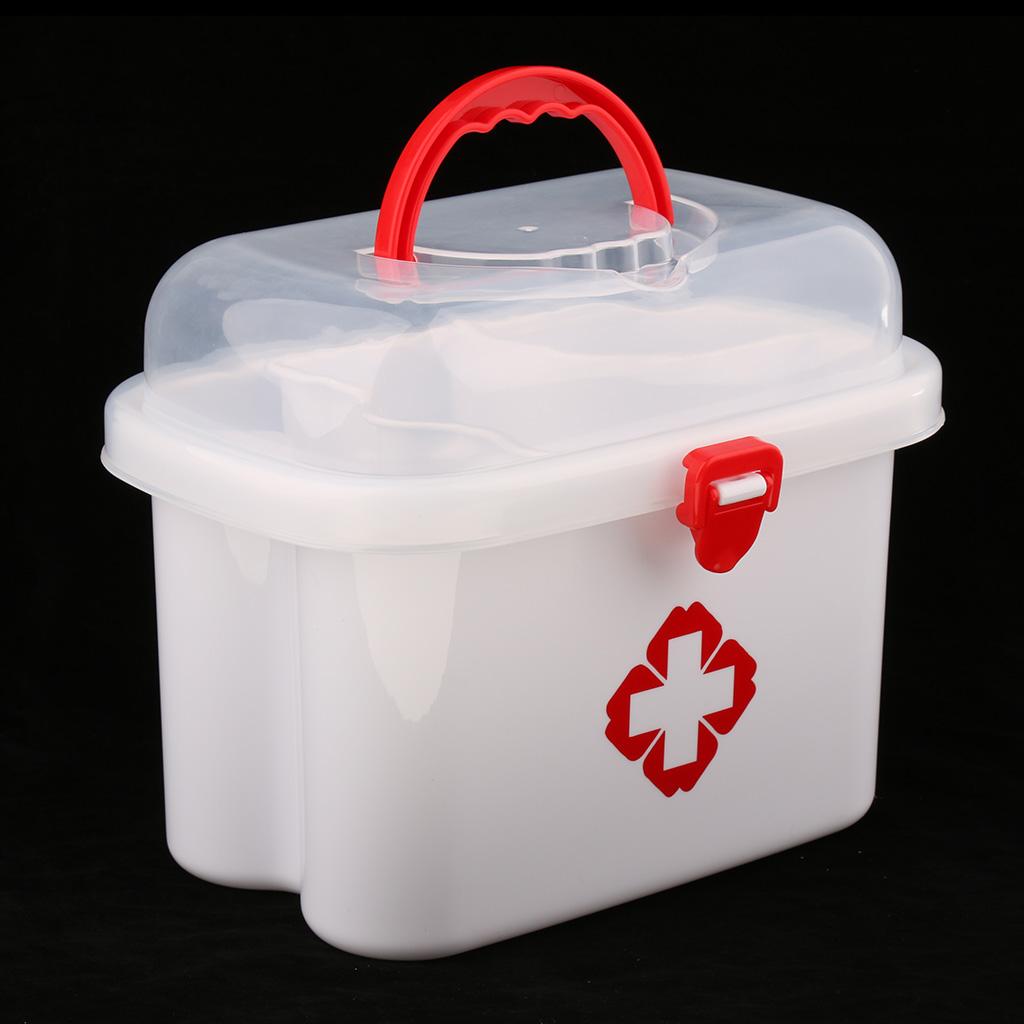 Family Medicine Plastic Box Bin First Aid Storage Handle Case For Baby Kids