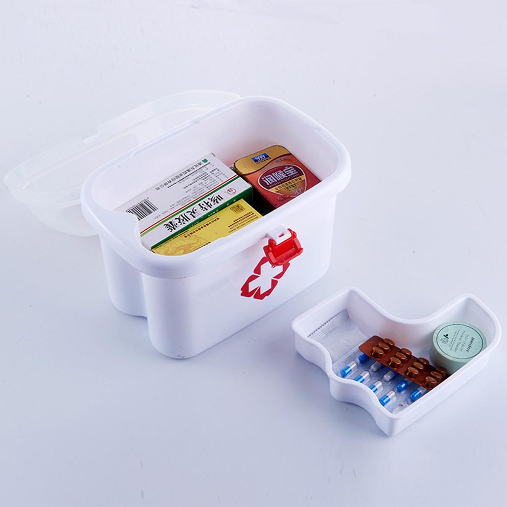 Family Medicine Plastic Box Bin First Aid Storage Handle Case For Baby Kids