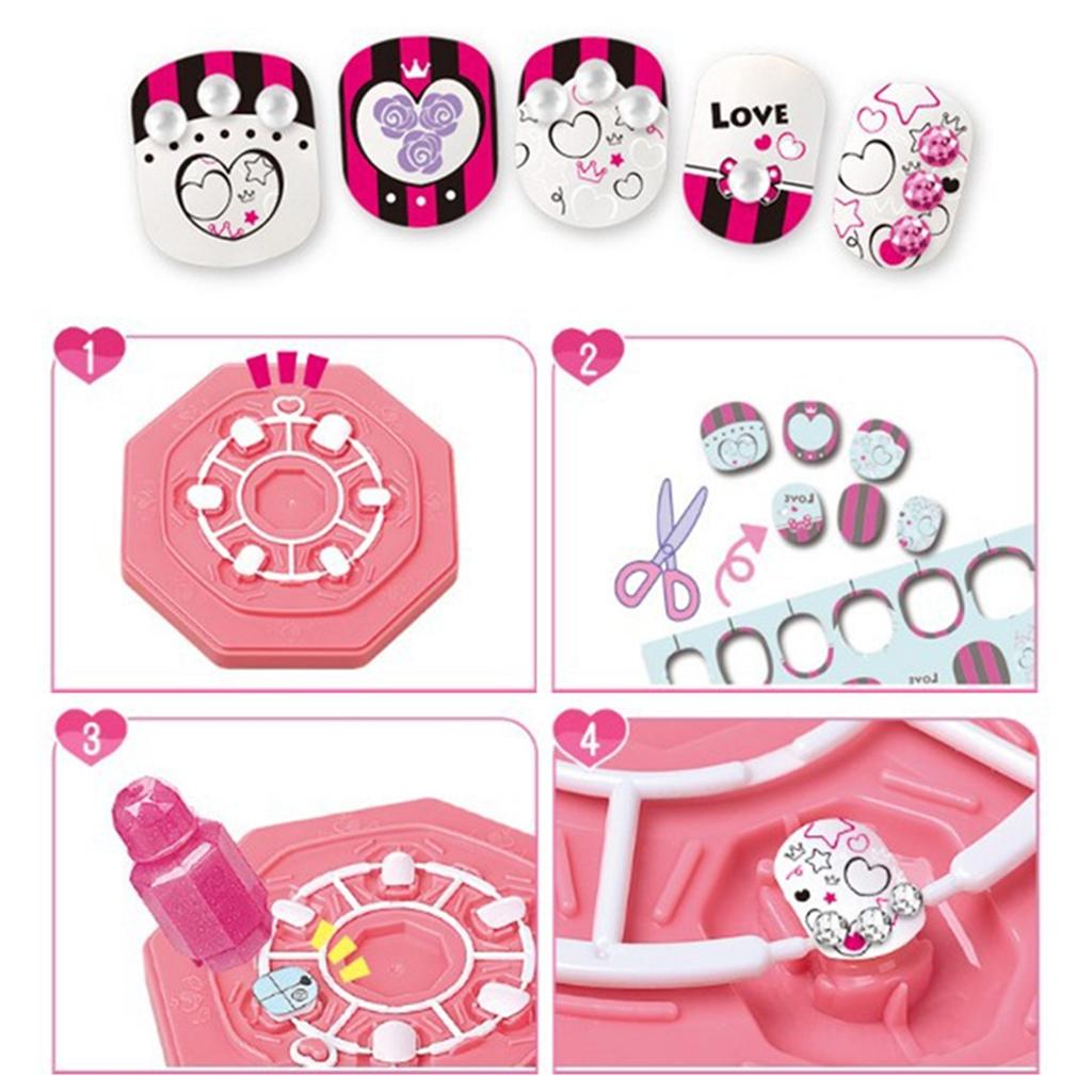 Girl Art Manicure Studio Kit Playset - Nail Beauty Glitter Sticker Decals Toy for kid children Xmas Gift