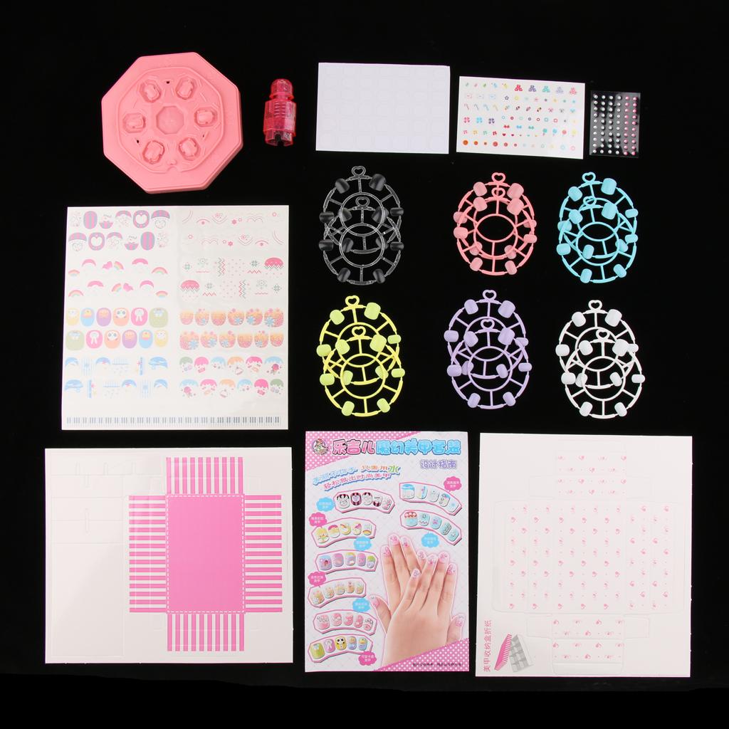 Girl Art Manicure Studio Kit Playset - Nail Beauty Glitter Sticker Decals Toy for kid children Xmas Gift