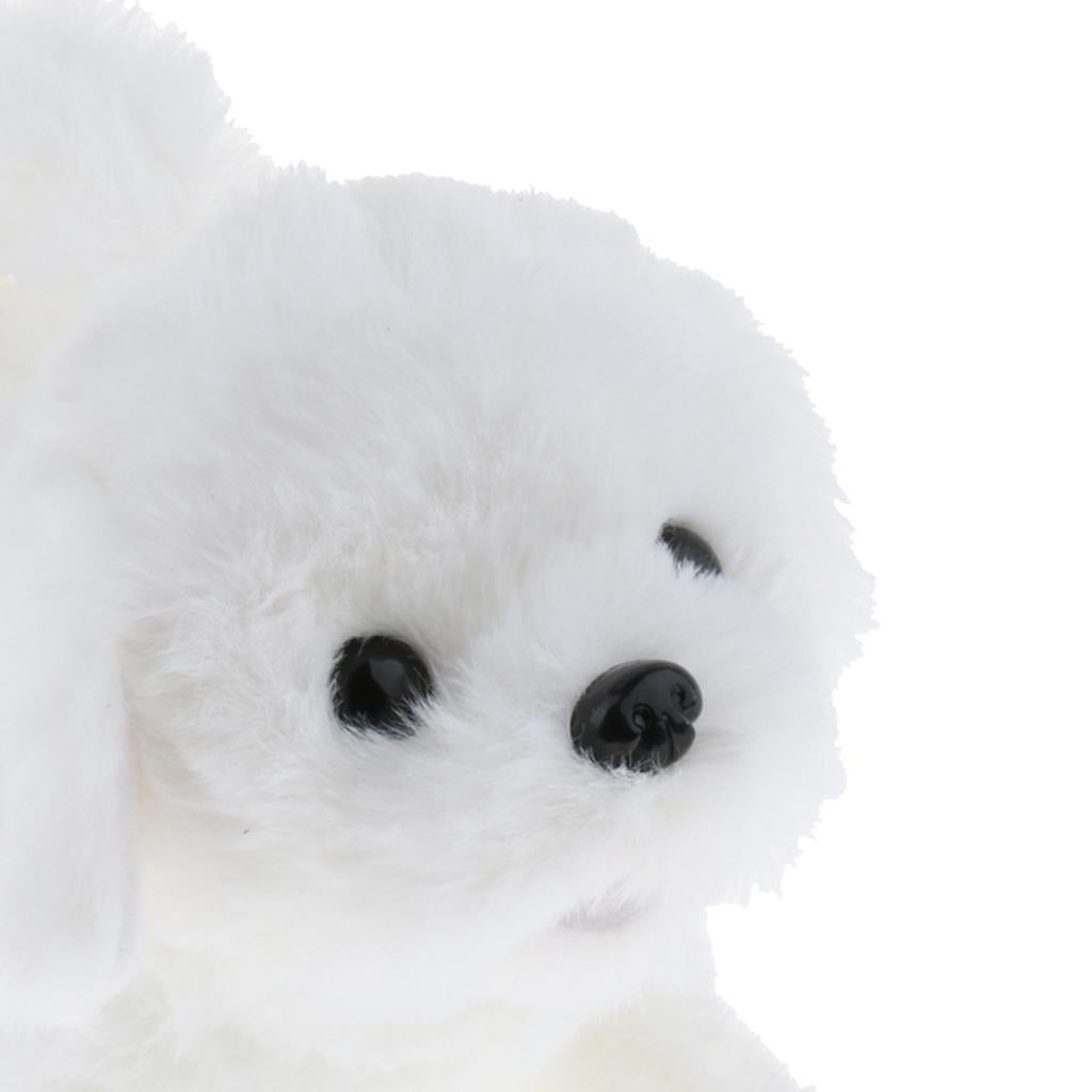 Electronic Plush Dog Robot Toy Walk Bark Wag tail Kids Gift Bichon Frise