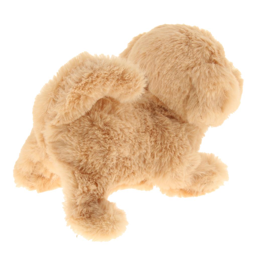 Electronic Plush Dog Robot Toy Walk Bark Wag tail Kids Gift Golden Retriever