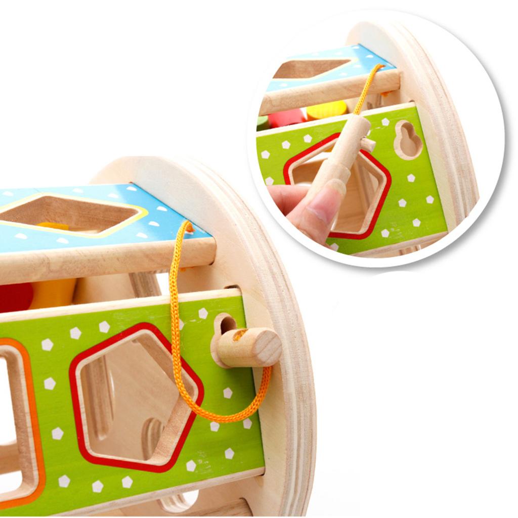 Wooden Shape Sorter Kids Toy Activity Development Learning Toddlers Play Fun