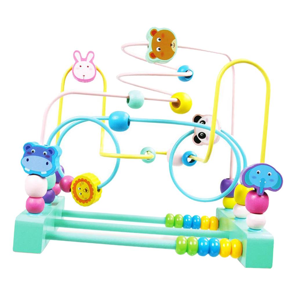 Wooden Bead Maze Game Roller Coaster Educational Toys for Kids Toddler