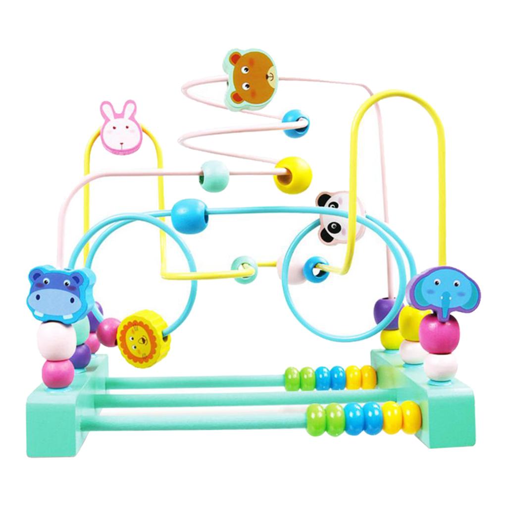 Wooden Bead Maze Game Roller Coaster Educational Toys for Kids Toddler