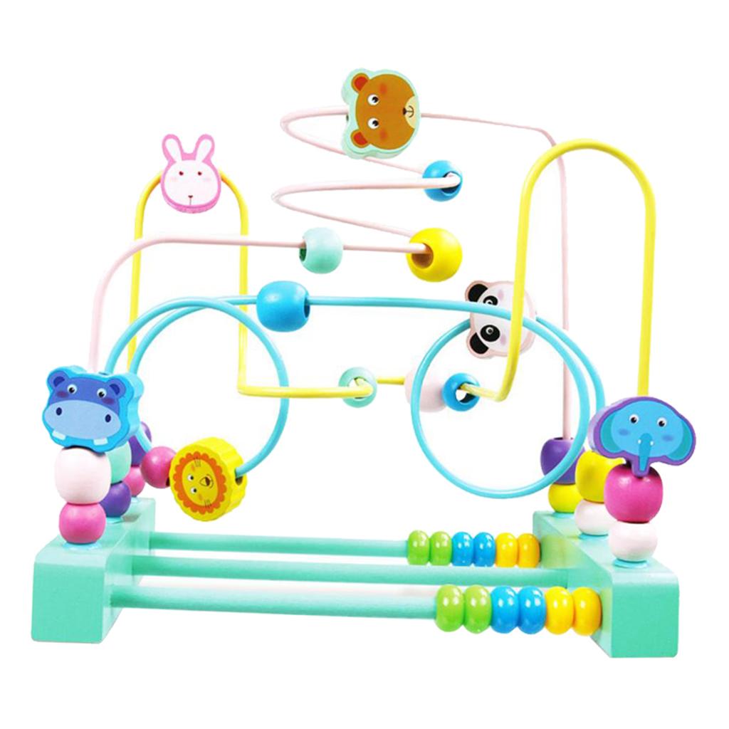 Wooden Bead Maze Game Roller Coaster Educational Toys for Kids Toddler