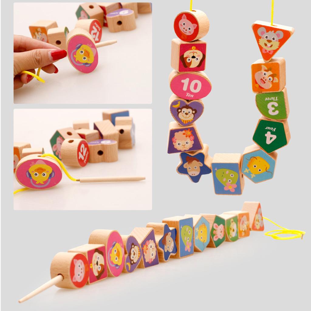 Wooden Color Shape Sorting Clock Teaching Time BabyToddler Educational Toys