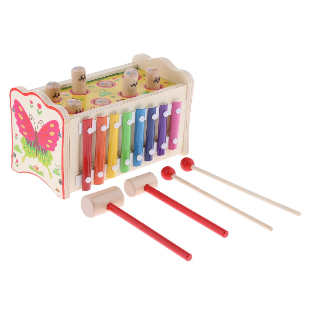 Xylophone Piano Pounding Bench for Kids Butterfly Pattern