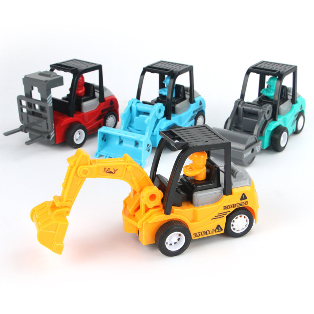 4PCS Simulation Inertia Engineering Car Vehicles Construction Kits Kids Toy