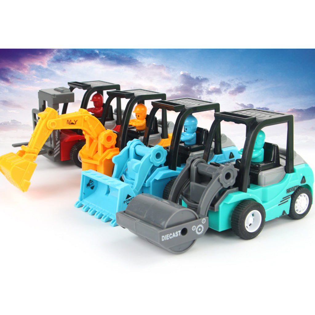 4PCS Simulation Inertia Engineering Car Vehicles Construction Kits Kids Toy