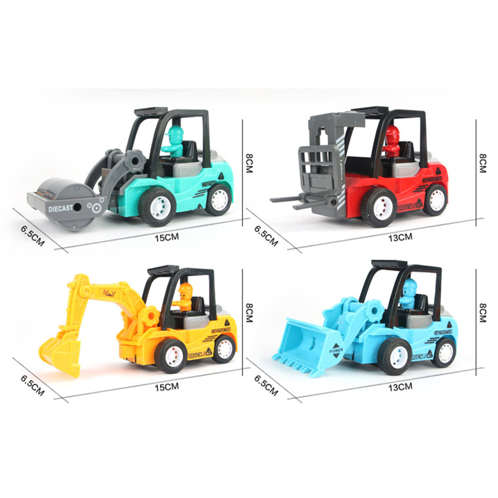 4PCS Simulation Inertia Engineering Car Vehicles Construction Kits Kids Toy