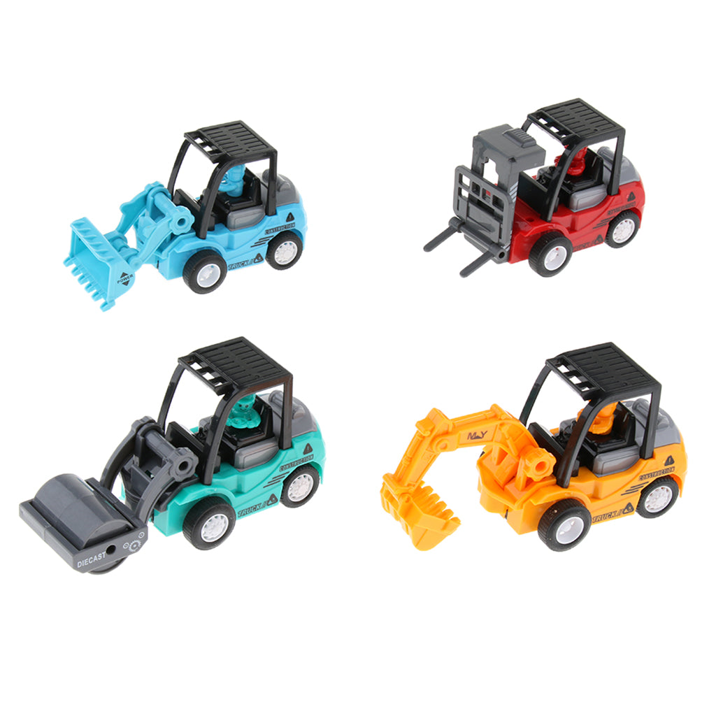 4PCS Simulation Inertia Engineering Car Vehicles Construction Kits Kids Toy