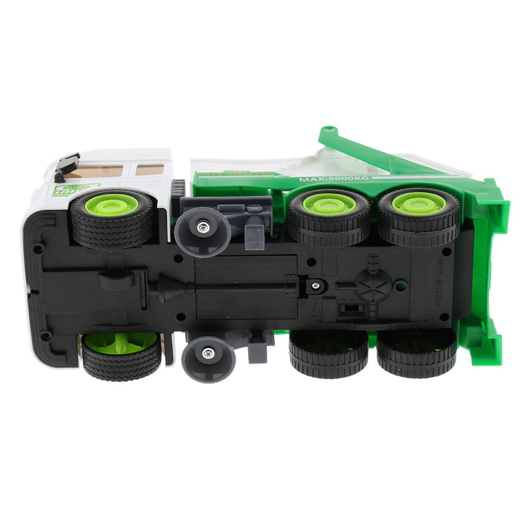 Electric Pull Back Truck w/ Sound Light Vehicle Kids Toy  Sanitation Truck