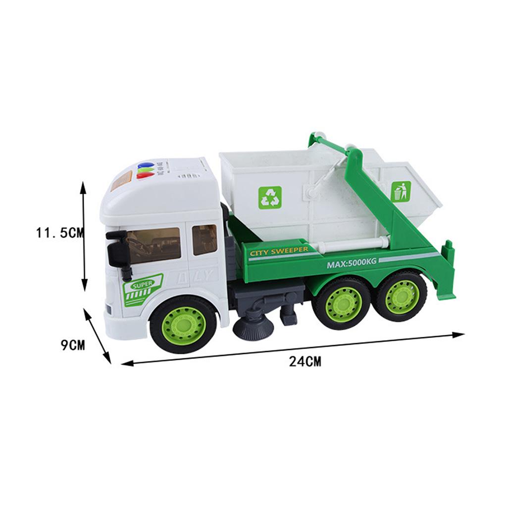 Electric Pull Back Truck w/ Sound Light Vehicle Kids Toy  Sanitation Truck
