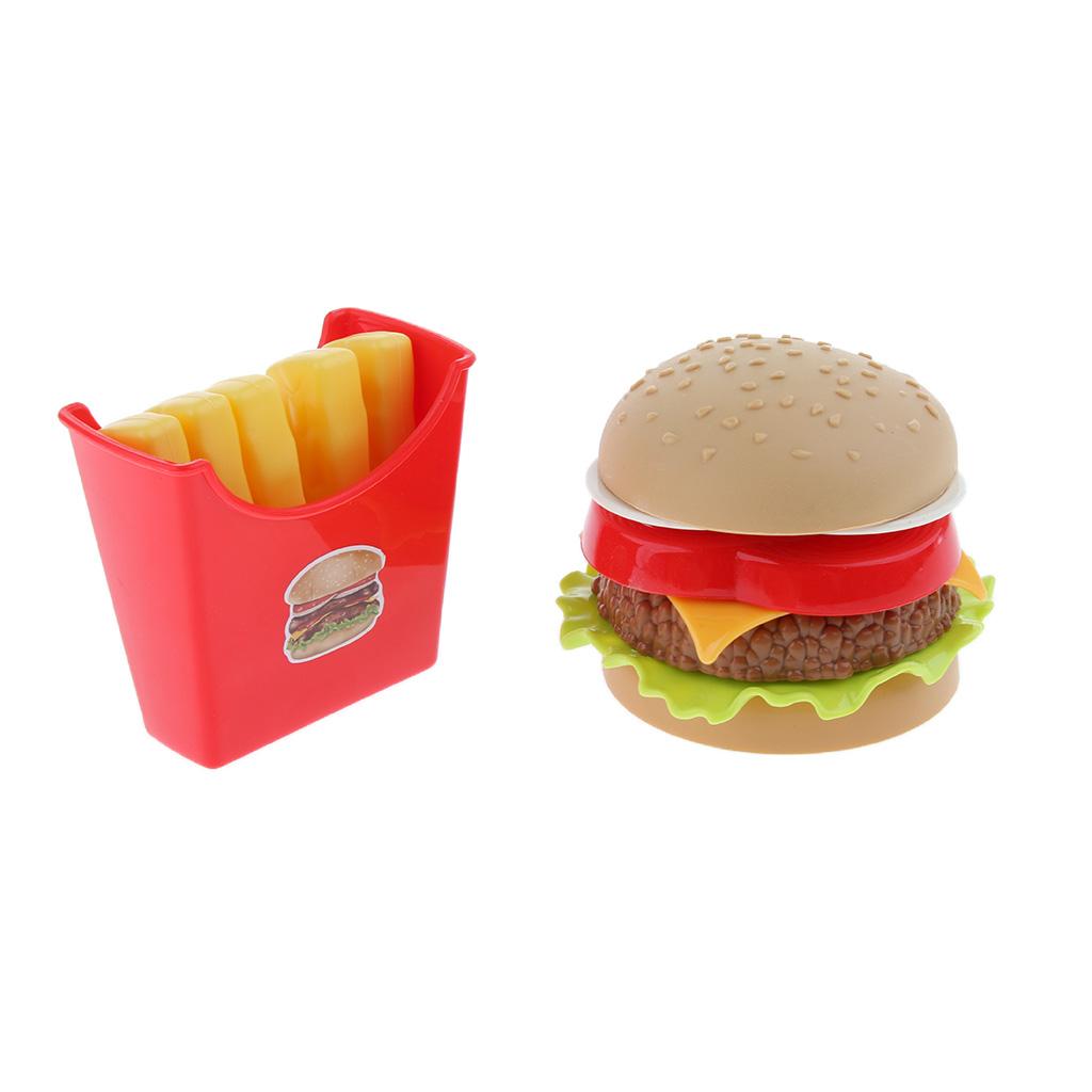 Simulation Kitchen Play Food Snack Role Play Pretend Toy Hamburger Chips