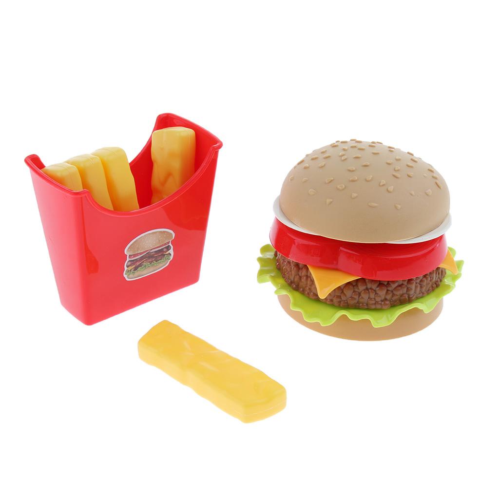 Simulation Kitchen Play Food Snack Role Play Pretend Toy Hamburger Chips