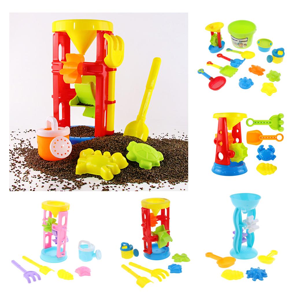 6pcs Durable Sand Beach Toy Set for Kids with Shovels, Rakes & 2 Shape Molds