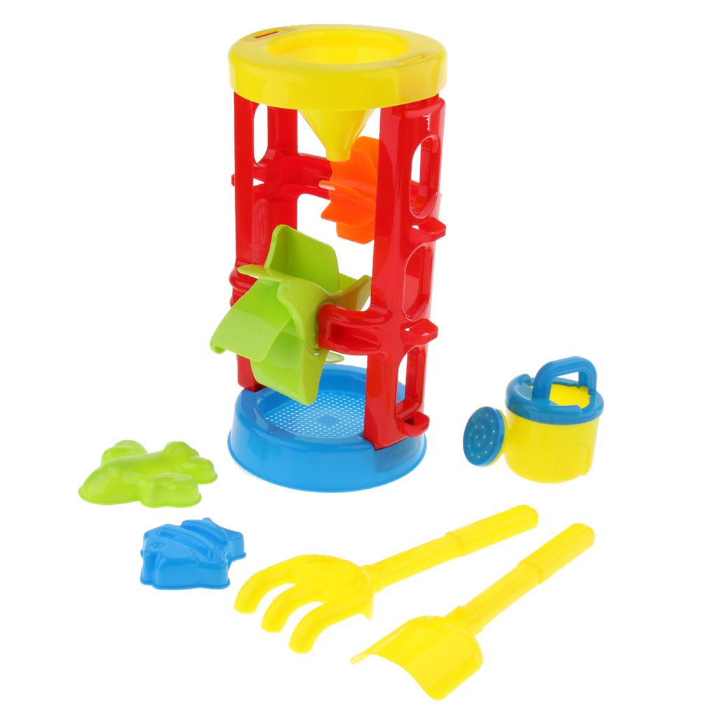 6pcs Durable Sand Beach Toy Set for Kids with Shovels, Rakes & 2 Shape Molds