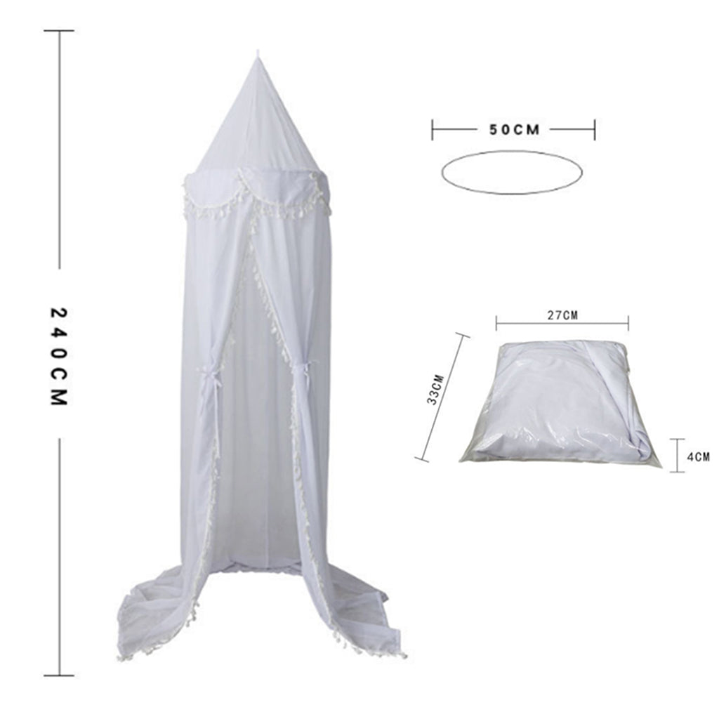 Kids Chiffon Bed Canopy Curtain Mosquito Net Bed Tent Bedroom Decor White